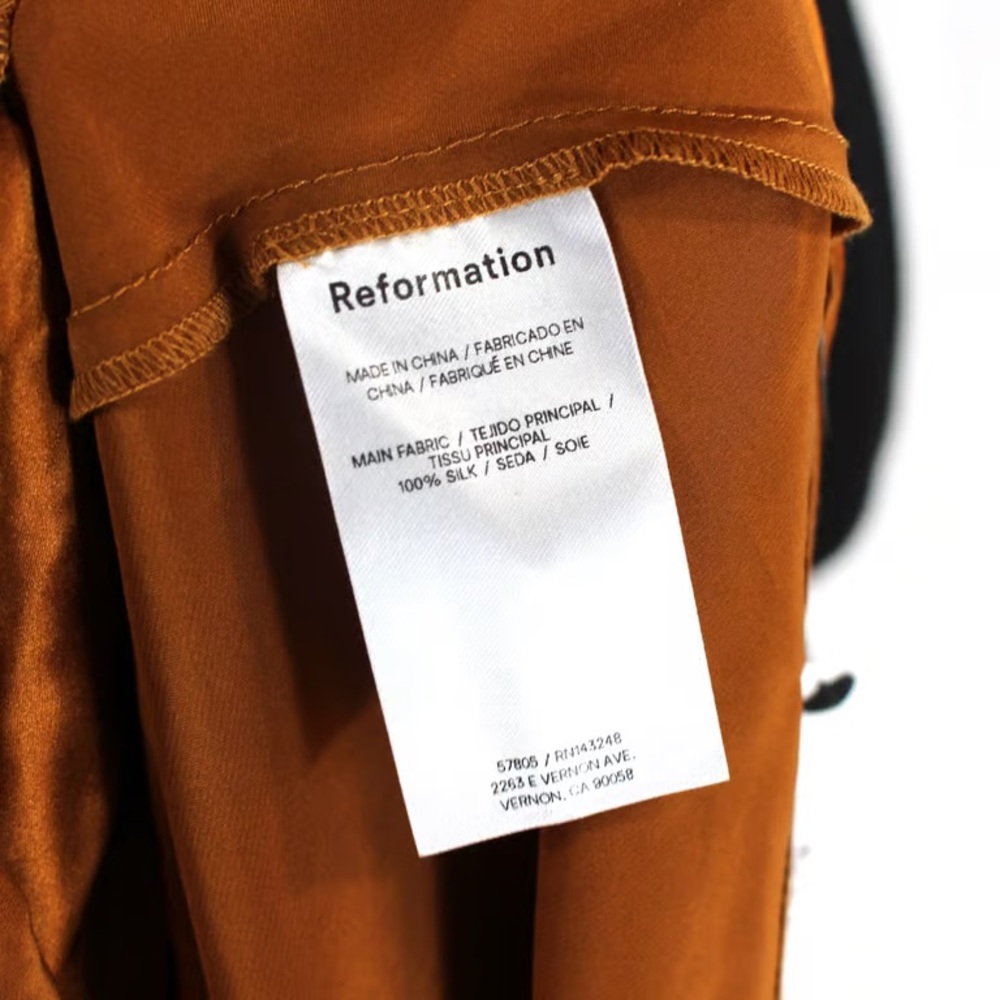 Reformation Copper-Orange Satin High-Neck Maxi Dress - Picture 6 of 7